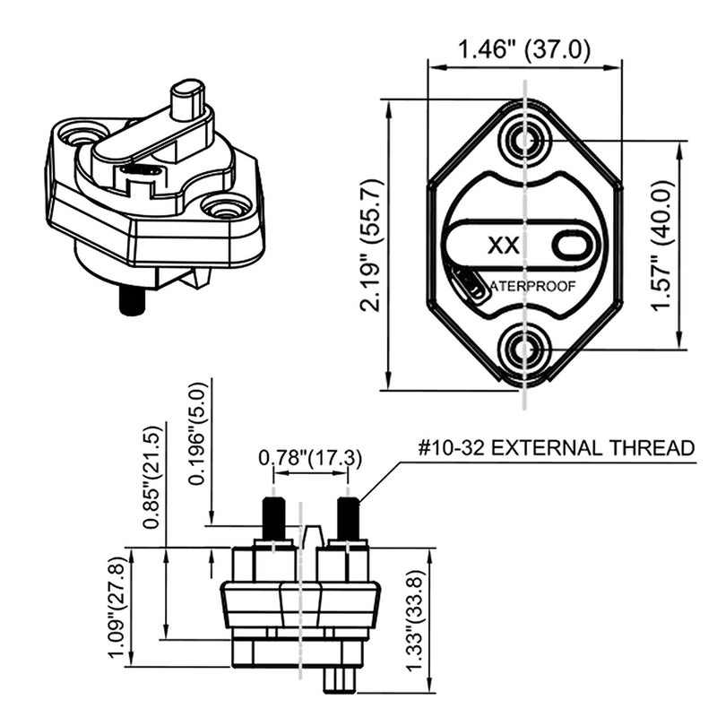 T Tocas 30 Amp Panel Mount Circuit Breaker with Manual Reset Button Switchable for Car Truck RV ATV Marine Trolling Motors Boat Audio System 32V - Image 5